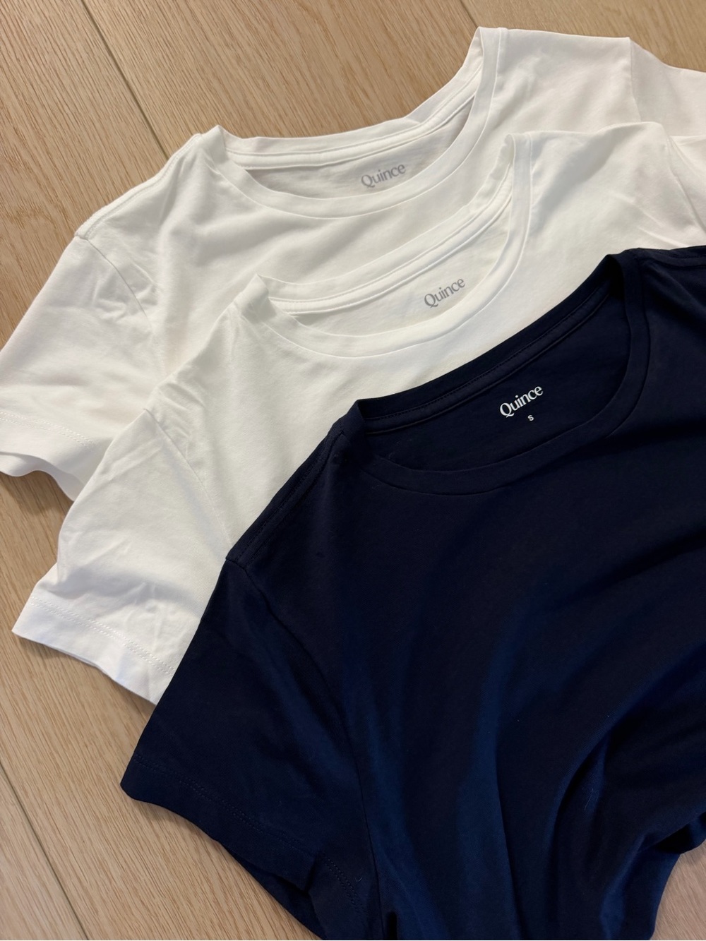 (Lot of 3) Quince Women’s Crewneck Tee - White & Navy